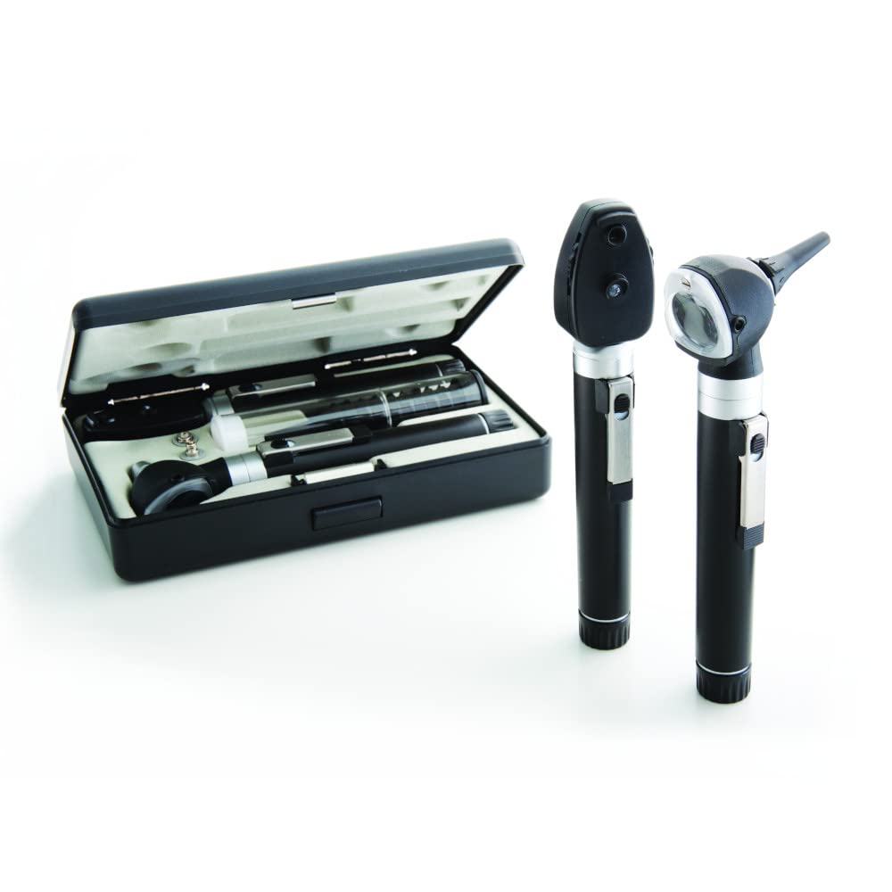 Set Ophthalmoscope / Otoscope Set Diagnostix™ Pocket Set Type 2.5 Volt LED Hard Case Black by American Diagnostic Corporation  ID 5110NL